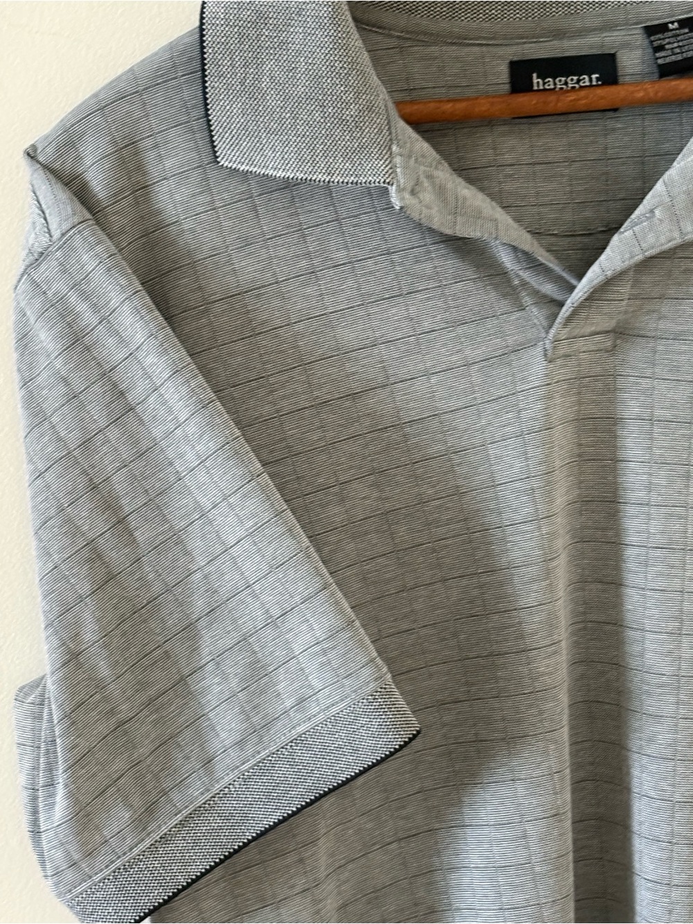 Golf Shirt Grey and Black Medium Great Fathers Day Recycled Gift